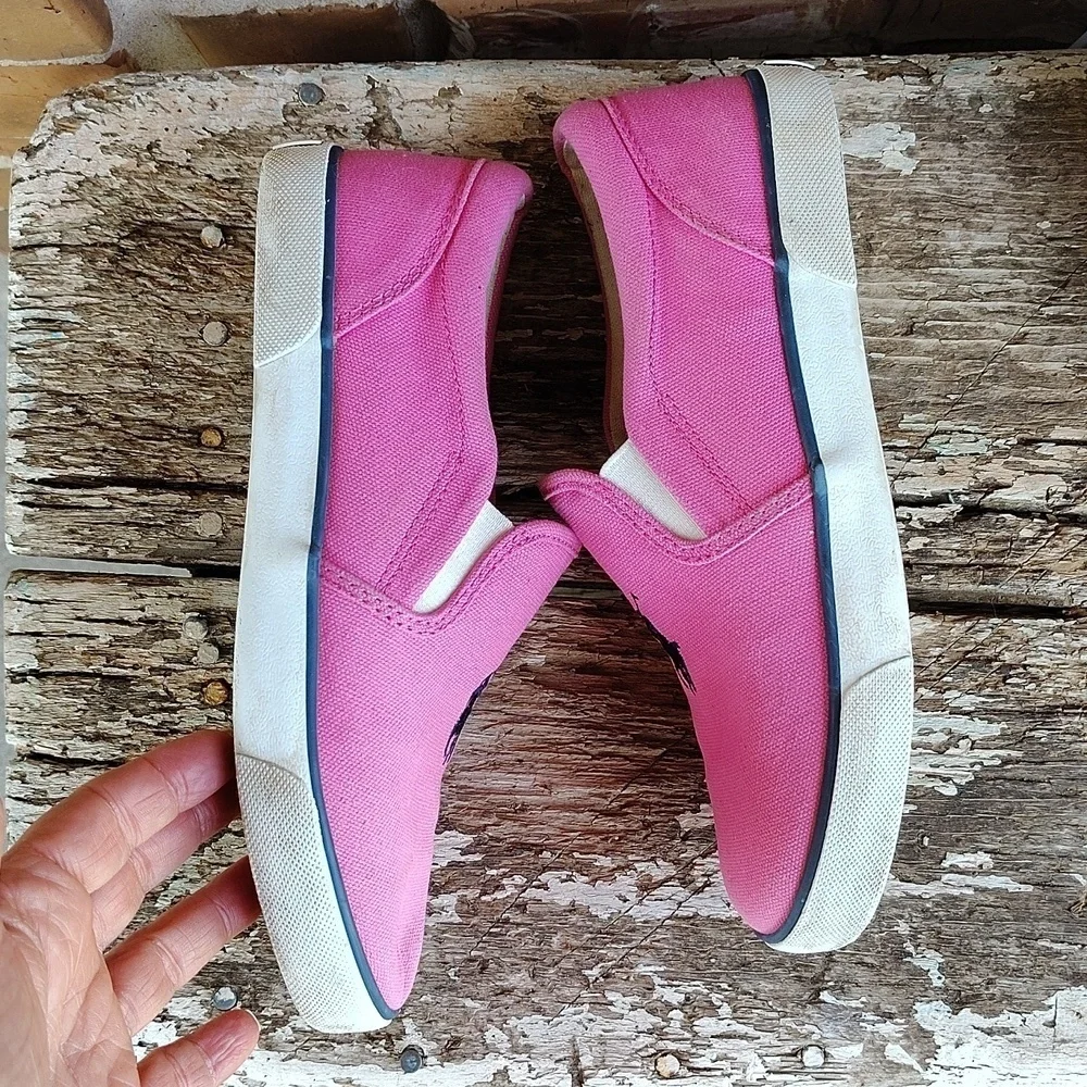 Ralph Lauren Polo toddler shoes size 3 Pink Canvas Slip Ons
